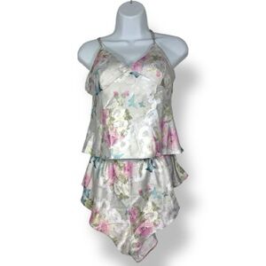 NWT Victoria's Secret Satin Open-Back Cami & Shorts 2-Piece Pajama Set Women's M